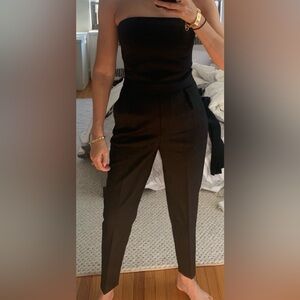 Theory Black Strapless Jumpsuit